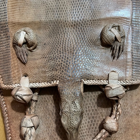 Handmade Gator or Lizard Vintage Genuine Leather Bag - Picture 4 of 8